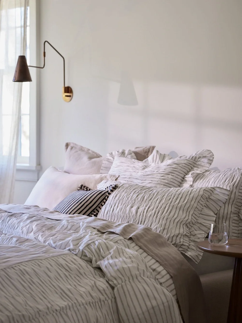 Anthropologie - Betsy Cotton Ruffle Stripe Duvet Cover and Shams